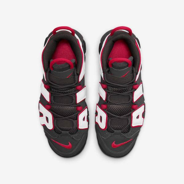 Nike Air More Uptempo Older Sneakers Kinderen Grijs Zwart Rood Wit | NK914NGD