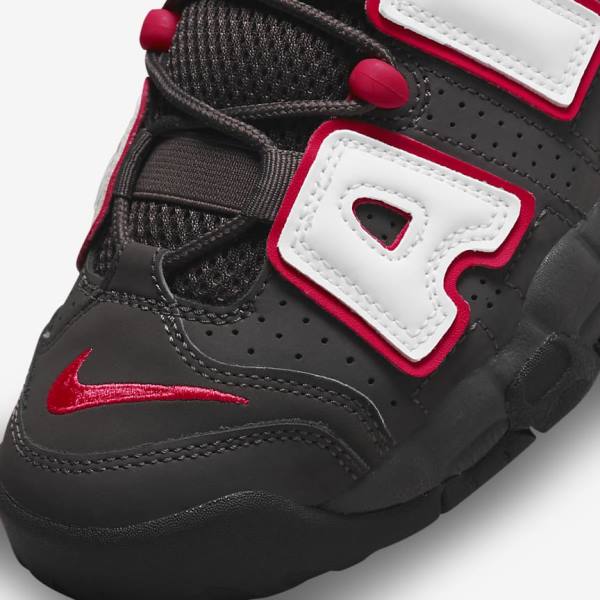 Nike Air More Uptempo Older Sneakers Kinderen Grijs Zwart Rood Wit | NK914NGD