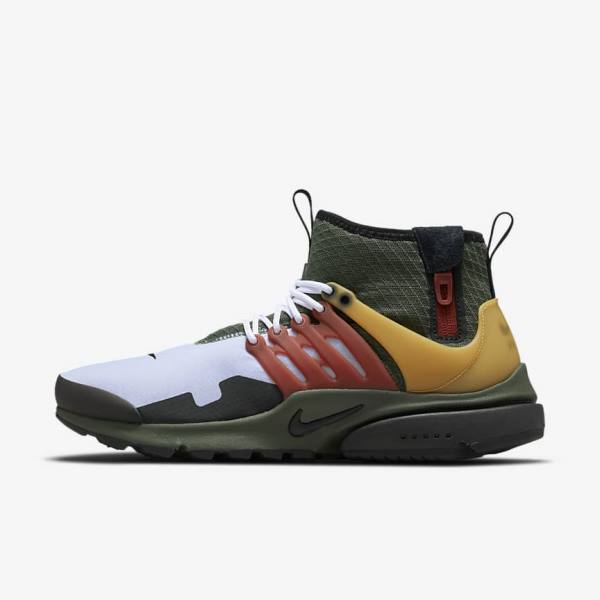 Nike Air Presto Mid Utility Sneakers Heren Donkergrijs Groen Zwart | NK672YMV