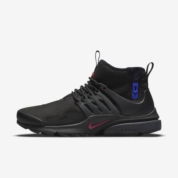 Nike Air Presto Mid Utility Sneakers Heren Zwart Donkergrijs Blauw Rood | NK753LWV