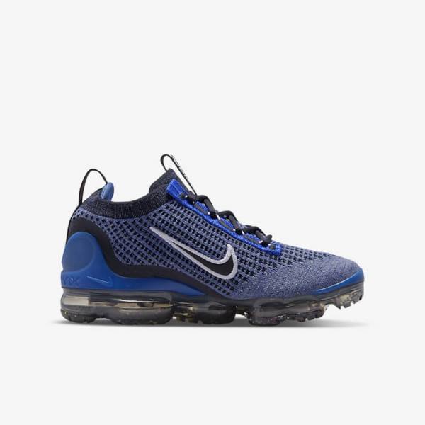 Nike Air VaporMax 2021 FK Older Sneakers Kinderen Koningsblauw Wit Donkergrijs Zwart | NK735RHG