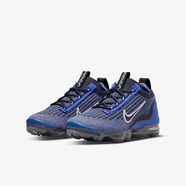 Nike Air VaporMax 2021 FK Older Sneakers Kinderen Koningsblauw Wit Donkergrijs Zwart | NK735RHG