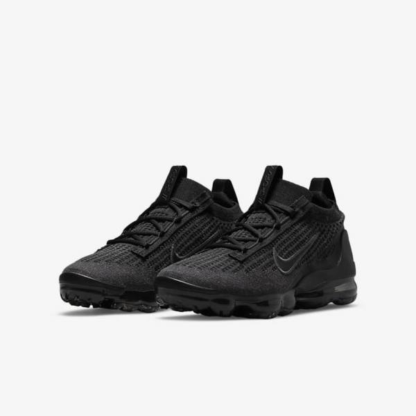 Nike Air VaporMax 2021 FK Older Sneakers Kinderen Zwart Donkergrijs | NK752OLV