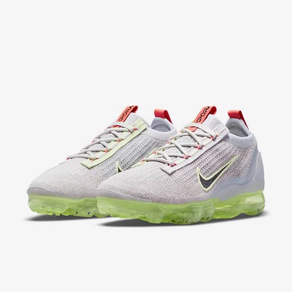 Nike Air VaporMax 2021 FK Sneakers Dames Lichtbeige Lichtgroen Zwart | NK156EKH