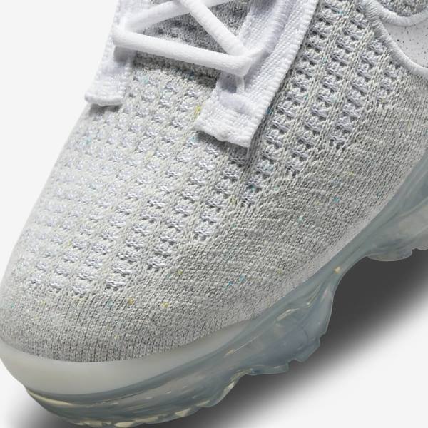 Nike Air VaporMax 2021 FK Sneakers Dames Wit Platina Metal Zilver Wit | NK642OZL