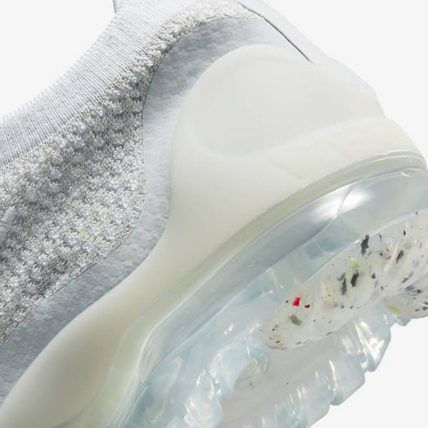 Nike Air VaporMax 2021 FK Sneakers Dames Wit Platina Metal Zilver Wit | NK642OZL