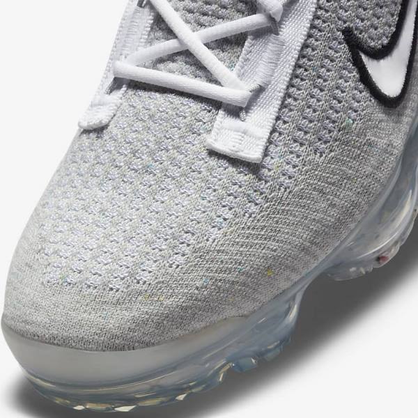 Nike Air VaporMax 2021 FK Sneakers Heren Wit Zwart Metal Zilver | NK071VDY