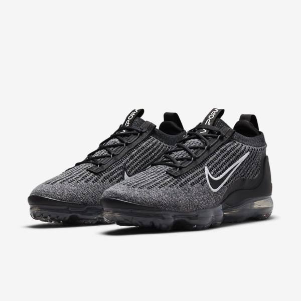 Nike Air VaporMax 2021 FK Sneakers Heren Zwart Wit Donkergrijs Zwart | NK538BZT