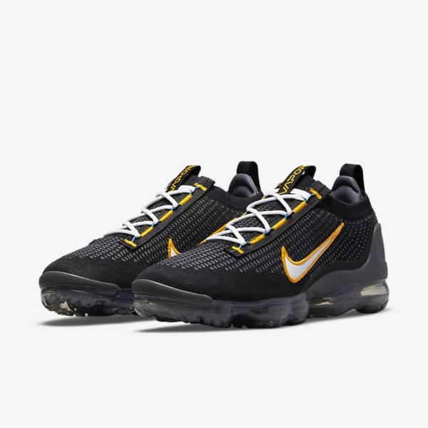 Nike Air VaporMax 2021 FK Sneakers Heren Zwart Goud Donkergrijs Wit | NK971MOG