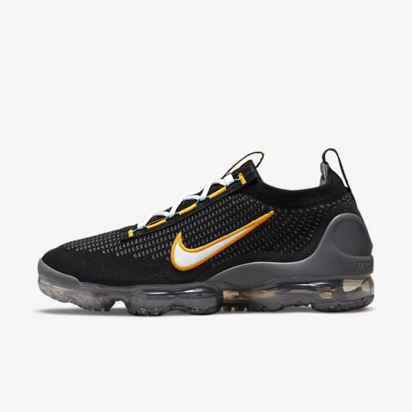 Nike Air VaporMax 2021 FK Sneakers Heren Zwart Goud Donkergrijs Wit | NK971MOG