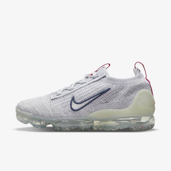 Nike Air VaporMax 2021 Flyknit Sneakers Dames Donkerblauw Wit | NK964KLF