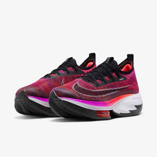 Nike Air Zoom Alphafly NEXT% Flyknit Weg Race Hardloopschoenen Dames Paars Rood Zwart Zwart | NK286MWG