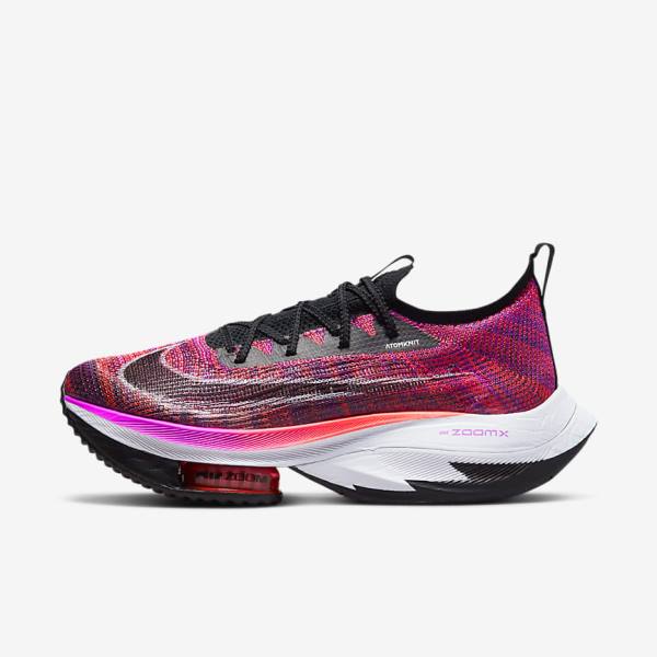 Nike Air Zoom Alphafly NEXT% Flyknit Weg Race Hardloopschoenen Dames Paars Rood Zwart Zwart | NK286MWG