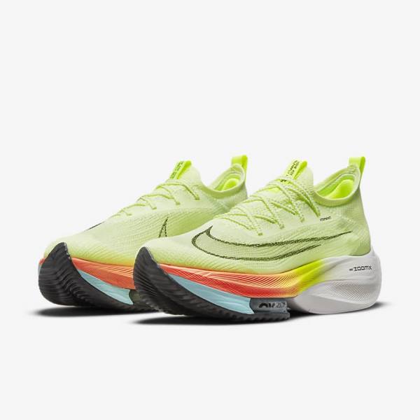 Nike Air Zoom Alphafly NEXT% Flyknit Weg Race Hardloopschoenen Heren Lichtmango Metal Rood Bruin Zwart | NK514PNW