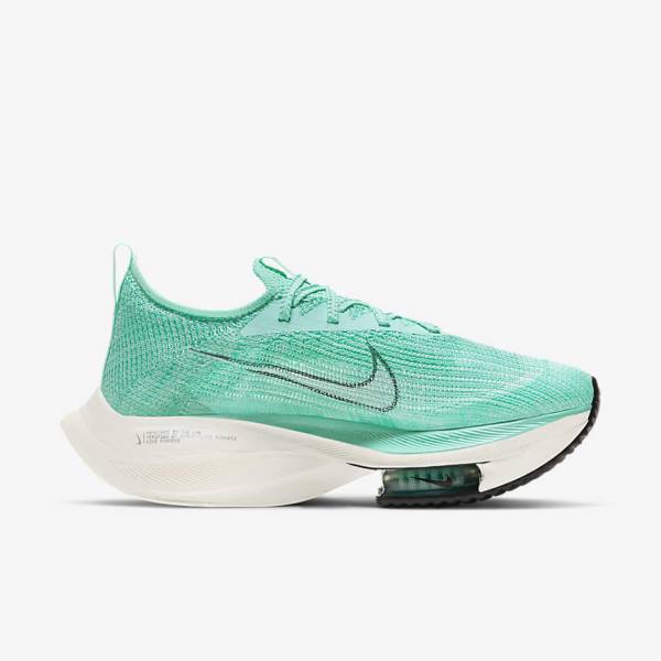 Nike Air Zoom Alphafly NEXT% Flyknit Weg Race Hardloopschoenen Dames Turquoise Zwart Lichtturquoise Wit | NK683MDE