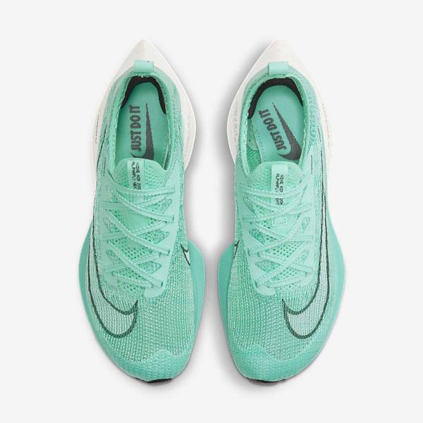 Nike Air Zoom Alphafly NEXT% Flyknit Weg Race Hardloopschoenen Dames Turquoise Zwart Lichtturquoise Wit | NK683MDE