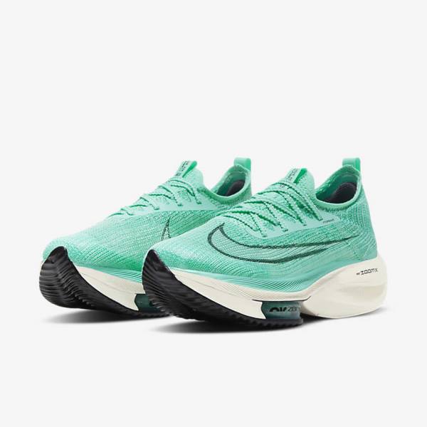 Nike Air Zoom Alphafly NEXT% Flyknit Weg Race Hardloopschoenen Dames Turquoise Zwart Lichtturquoise Wit | NK683MDE