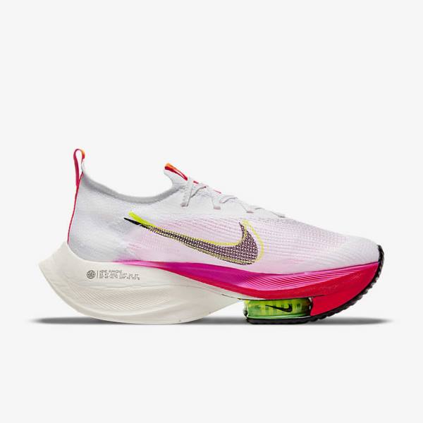 Nike Air Zoom Alphafly NEXT% Flyknit Weg Race Hardloopschoenen Dames Wit Zwart Zwart | NK987TGR