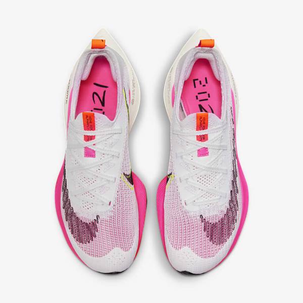 Nike Air Zoom Alphafly NEXT% Flyknit Weg Race Hardloopschoenen Dames Wit Zwart Zwart | NK987TGR