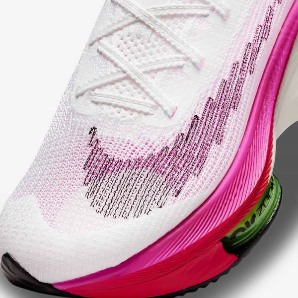 Nike Air Zoom Alphafly NEXT% Flyknit Weg Race Hardloopschoenen Dames Wit Zwart Zwart | NK987TGR