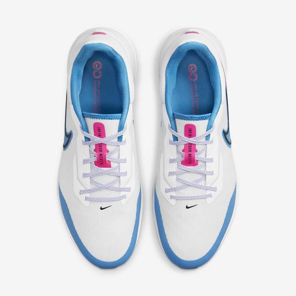 Nike Air Zoom Infinity Tour NEXT% Golfschoenen Heren Wit Blauw Roze Zwart | NK572AIC