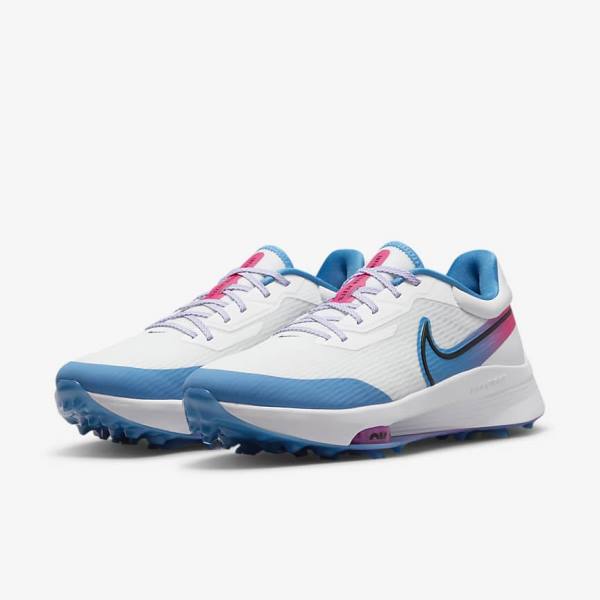 Nike Air Zoom Infinity Tour NEXT% Golfschoenen Heren Wit Blauw Roze Zwart | NK572AIC