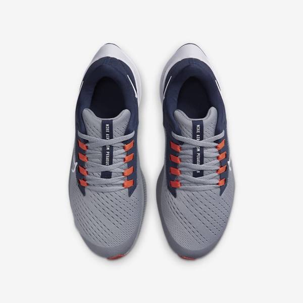 Nike Air Zoom Pegasus 38 Older Weg Hardloopschoenen Kinderen Grijs Donkerblauw Oranje Wit | NK940YUR