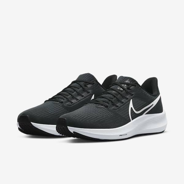 Nike Air Zoom Pegasus 39 Weg Hardloopschoenen Heren Zwart Donkergrijs Wit | NK791KBN