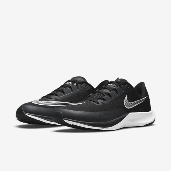 Nike Air Zoom Rival Fly 3 Weg Race Hardloopschoenen Heren Zwart Donkergrijs Wit | NK876VOH