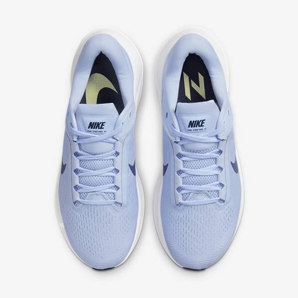 Nike Air Zoom Structure 24 Weg Hardloopschoenen Dames Lichtblauw Wit Donkerblauw Donkerblauw | NK512XPY