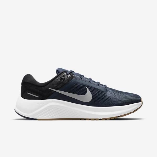 Nike Air Zoom Structure 24 Weg Hardloopschoenen Heren Blauw Zwart Donkerobsidian Grijs | NK568UEP