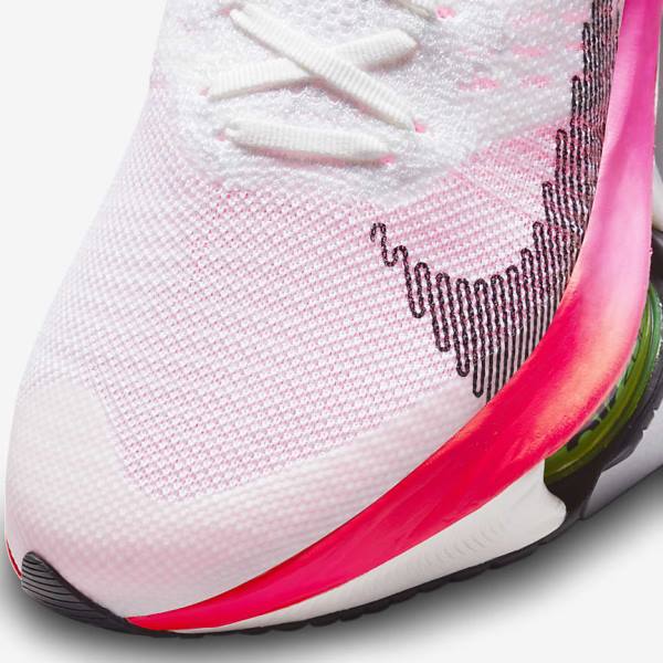 Nike Air Zoom Tempo NEXT% Flyknit Weg Hardloopschoenen Heren Wit Koraal Roze Zwart | NK284HML