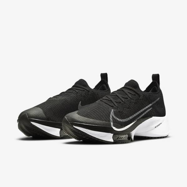 Nike Air Zoom Tempo NEXT% Weg Hardloopschoenen Heren Zwart Donkergrijs Platina Wit | NK602LNJ