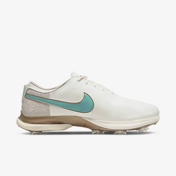 Nike Air Zoom Victory Tour 2 Golfschoenen Heren Wit Lichtbruin Turquoise | NK046SWZ