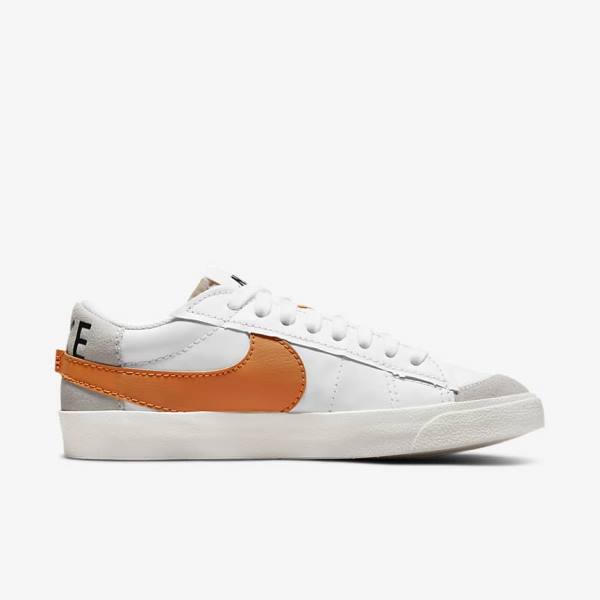 Nike Blazer Low 77 Jumbo Sneakers Heren Wit Grijs Oranje | NK235XOZ