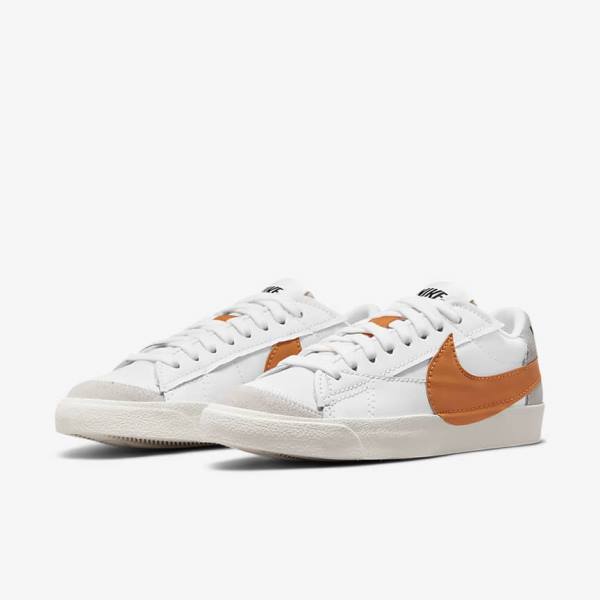 Nike Blazer Low 77 Jumbo Sneakers Heren Wit Grijs Oranje | NK235XOZ