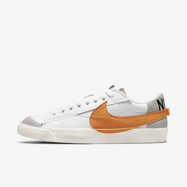 Nike Blazer Low 77 Jumbo Sneakers Heren Wit Grijs Oranje | NK235XOZ