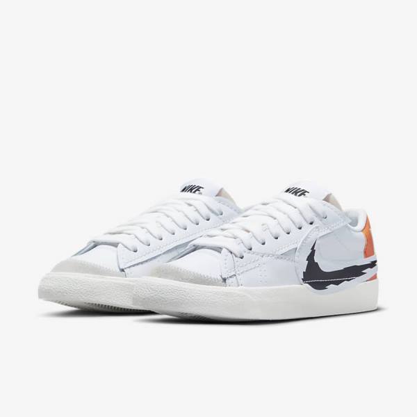 Nike Blazer Low 77 Jumbo Sneakers Heren Wit Oranje Zwart | NK872DPZ