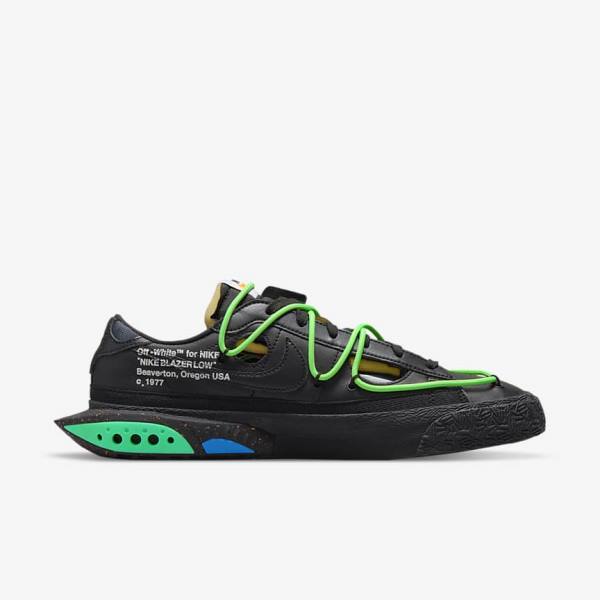 Nike Blazer Low 77 x Off-White™ Sneakers Heren Zwart Groen Zwart | NK802NLQ