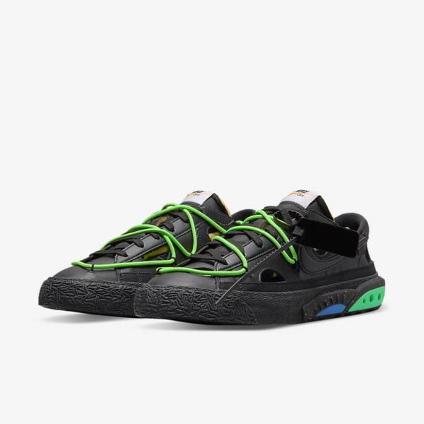 Nike Blazer Low 77 x Off-White™ Sneakers Heren Zwart Groen Zwart | NK802NLQ