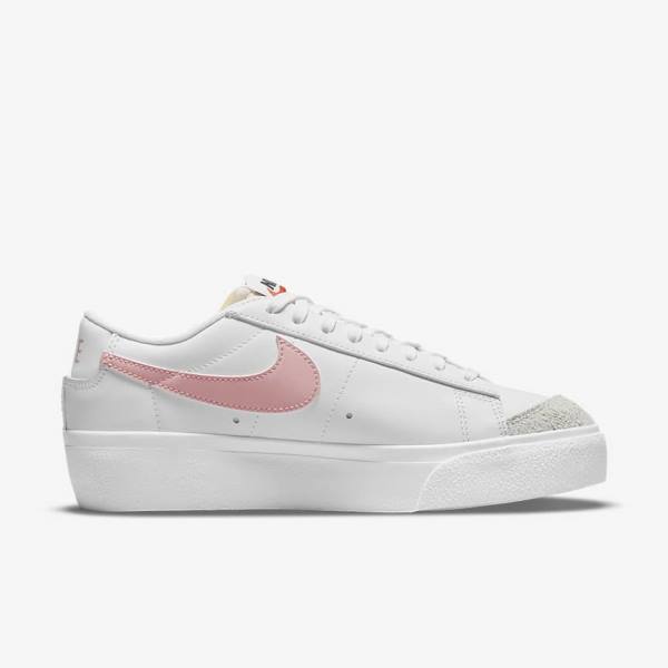 Nike Blazer Low Platform Sneakers Dames Wit Zwart Roze | NK106VPJ