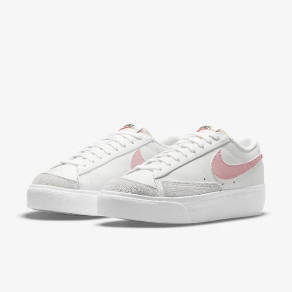 Nike Blazer Low Platform Sneakers Dames Wit Zwart Roze | NK106VPJ