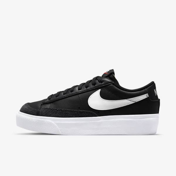 Nike Blazer Low Platform Sneakers Dames Zwart | NK231ZJH