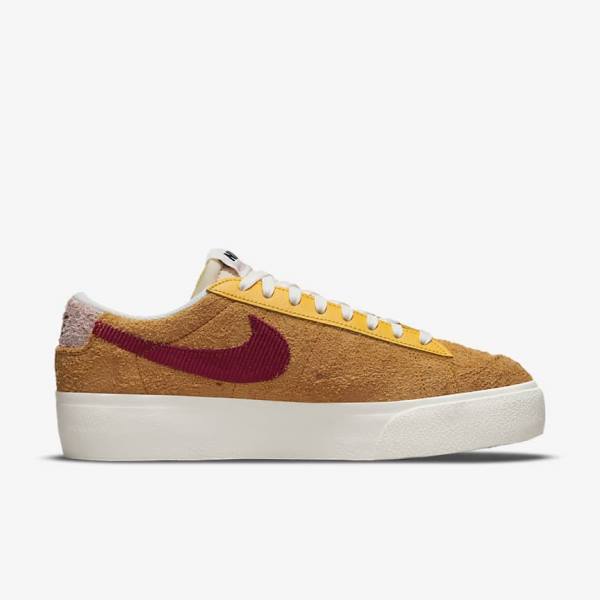 Nike Blazer Low Platform Sneakers Dames Goud Roze Bordeaux | NK348RDV