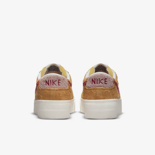 Nike Blazer Low Platform Sneakers Dames Goud Roze Bordeaux | NK348RDV