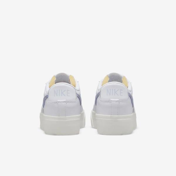 Nike Blazer Low Platform Sneakers Dames Wit Lichtblauw | NK584QEM