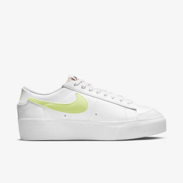 Nike Blazer Low Platform Sneakers Dames Wit Zwart Lichtcitroen | NK745PHW