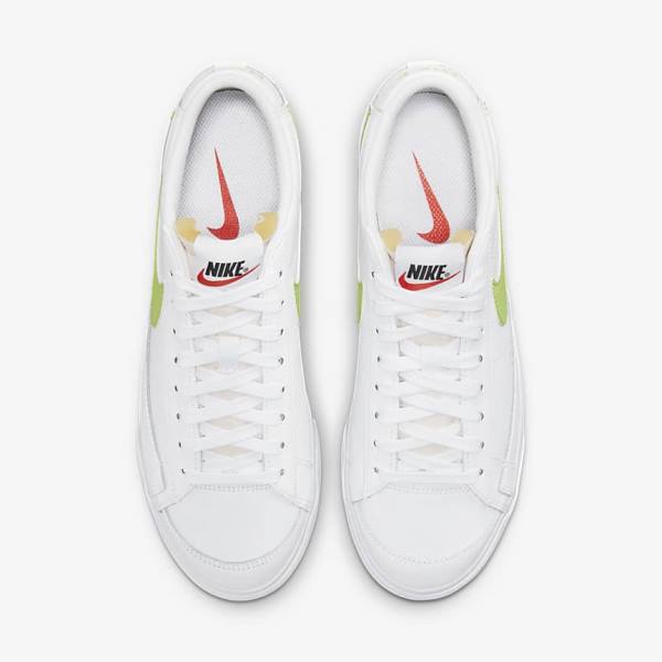 Nike Blazer Low Platform Sneakers Dames Wit Zwart Lichtcitroen | NK745PHW