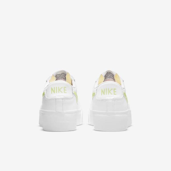 Nike Blazer Low Platform Sneakers Dames Wit Zwart Lichtcitroen | NK745PHW