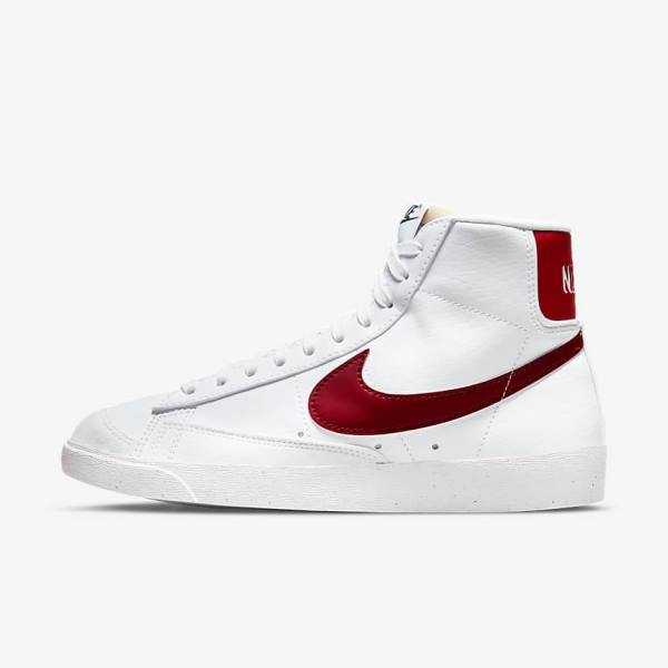 Nike Blazer Mid 77 Next Nature Sneakers Dames Wit Zwart Rood | NK263KAD